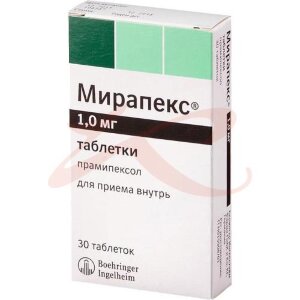 Мирапекс таблетки 1мг №30. Фото