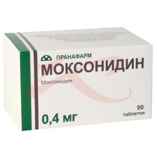 Моксонидин таблетки покрытые пленочной оболочкой 0,4мг №90. Фото