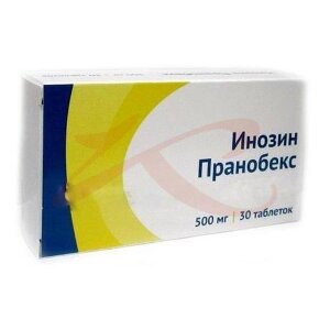Изображение Инозин пранобекс таблетки 500мг №30 Инозин пранобекс таблетки 500мг №30. Фото