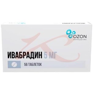 Ивабрадин таблетки покрытые пленочной оболочкой 5мг №56. Фото