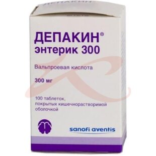 Депакин энтерик 300 таблетки кишечнорастворимые покрытые пленочной оболочкой 300мг №100. Фото