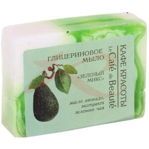 Изображение Кафе красоты мыло глиц. зеленый микс 100мл. Кафе красоты мыло глиц. зеленый микс 100мл.. Фото