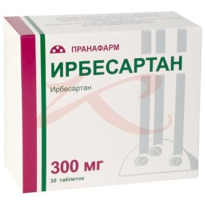 Ирбесартан таблетки покрытые пленочной оболочкой 300мг №30. Фото