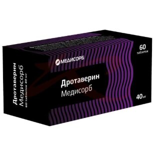 Изображение Дротаверин медисорб таблетки 40мг №60 Дротаверин медисорб таблетки 40мг №60. Фото