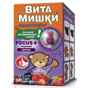 Витамишки фокус + черника пастилки жевательные №30. Фото