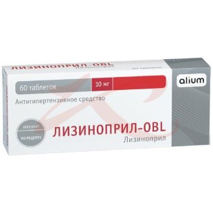 Лизиноприл-obl таблетки 10мг №60. Фото