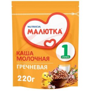 Малютка каша гречка мол. 220г/250г.. Фото