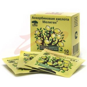 Аскорбиновая кислота порошок для приготовления раствора для приема внутрь 2.5г №10. Фото
