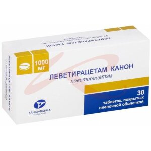 Леветирацетам канон таблетки покрытые пленочной оболочкой 1000мг №30. Фото