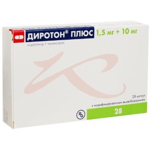 Диротон плюс капсулы с модифицированным высвобождением 1.5мг + 10мг №28. Фото