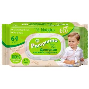 Памперино эко биолоджико салфетки влажные для детей №64. Фото