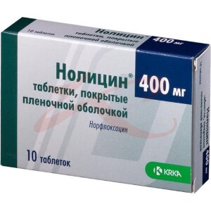 Нолицин таблетки покрытые пленочной оболочкой 400мг №10. Фото