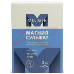 Магния сульфат порошок для приготовления раствора для приема внутрь 25г №3. Фото