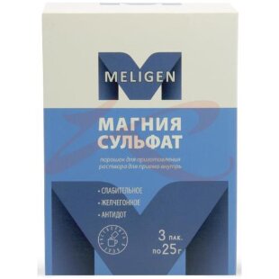 Магния сульфат порошок для приготовления раствора для приема внутрь 25г №3. Фото