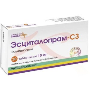 Эсциталопрам-сз таблетки покрытые пленочной оболочкой 10мг №30. Фото