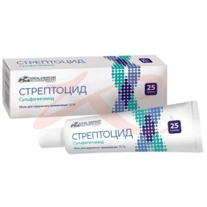 Изображение Стрептоцид мазь для наружного применения 10% 25г туба Стрептоцид мазь для наружного применения 10% 25г туба. Фото