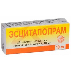Эсциталопрам таблетки покрытые пленочной оболочкой 10мг №28. Фото
