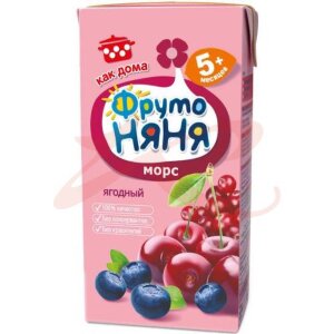 Изображение Фрутоняня 200мл. морс клюква + черника + вишня 5 + мес. Фрутоняня 200мл. морс клюква + черника + вишня 5 + мес.. Фото