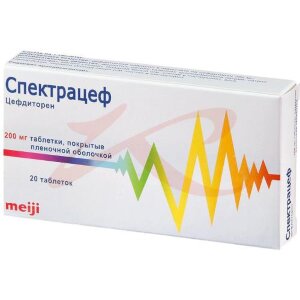 Спектрацеф таблетки покрытые пленочной оболочкой 200мг №20. Фото