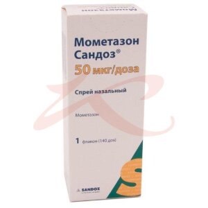 Мометазон сандоз спрей назальный 50мкг/доза 18г 140доз. Фото