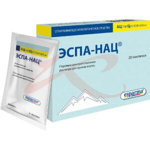 Эспа-нац порошок для приготовления раствора для приема внутрь 600мг 3г №20. Фото