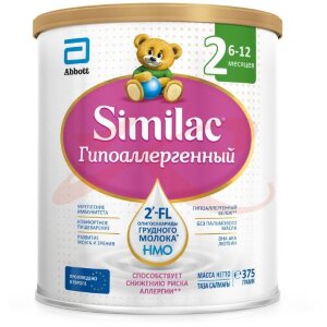 Симилак гипоаллергенный 2 смесь сухая 375г д/детей 6-12 мес. Фото