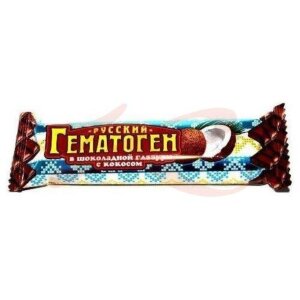 Изображение Гематоген русский плитка 40г в шоколад. глаз. кокос бад Гематоген русский плитка 40г в шоколад. глаз. кокос бад. Фото