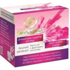 Акулья сила крем-корректор для лица 50мл акулий ретинол дневной ультра лифтинг масло ши +  фрукт. кислота. Фото