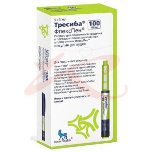 Тресиба раствор для подкожного введения 100ед/мл 3мл №5 шприц флекспен. Фото