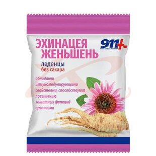 911 ваша служба спасения леденцы без сахара 50г эхинацея/женьшень/вит. с. Фото