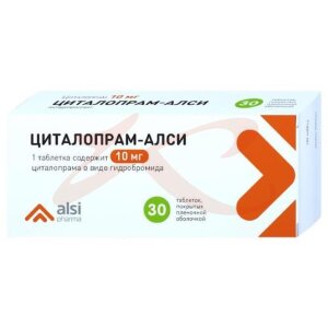 Циталопрам-алси таблетки покрытые пленочной оболочкой 10мг №30. Фото