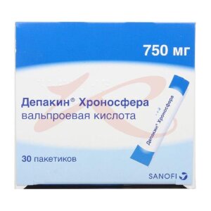 Депакин хроносфера гранулы с пролонгированным высвобождением 750мг №30. Фото