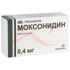 Изображение Моксонидин таблетки покрытые пленочной оболочкой 0.4мг №30 Моксонидин таблетки покрытые пленочной оболочкой 0.4мг №30. Фото