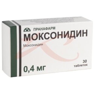 Моксонидин таблетки покрытые пленочной оболочкой 0.4мг №30. Фото