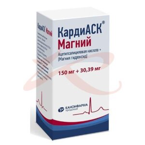 Кардиаск магний таблетки покрытые пленочной оболочкой 150мг + 30,39мг №100. Фото