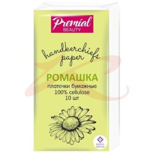 Премиал платочки бумажные №10 ромашка. Фото