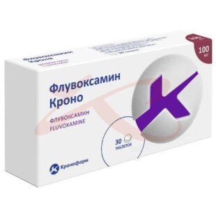 Флувоксамин кроно таблетки покрытые пленочной оболочкой 100мг №30. Фото