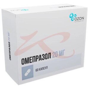 Омепразол капсулы кишечнорастворимые 20мг №60. Фото