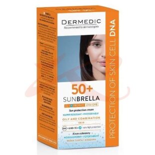 Дермедик санбрелла крем для лица 50мл с/защитный spf 50 +  д/жирной и комб. кожи. Фото
