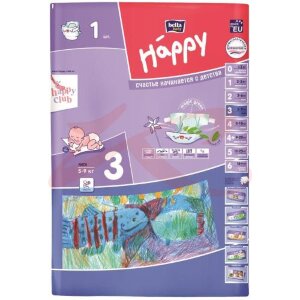 Хэппи подгузники миди 5-9кг №1 [bella happy]. Фото