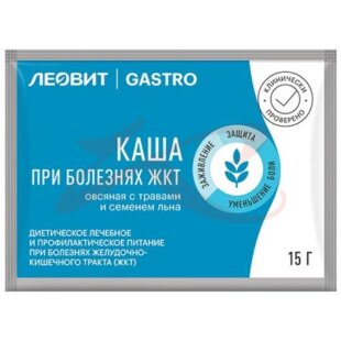 Леовит гастро каша 15г овсяная травы + семена льна. Фото