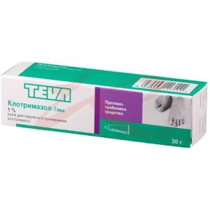 Клотримазол-тева крем для наружного применения 1% 30г. Фото