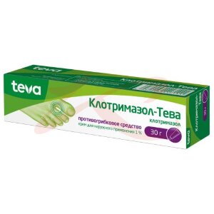 Клотримазол-тева крем для наружного применения 1% 30г. Фото