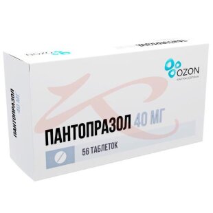 Пантопразол таблетки кишечнорастворимые покрытые оболочкой 40мг №56. Фото