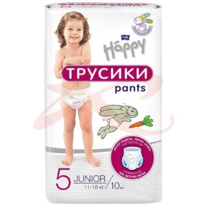 Белла беби хэппи подгузники-трусики для детей №10 р.5 юниор 11-18кг. Фото