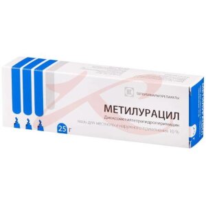 Метилурацил мазь для местного и наружного применения 10% 25г. Фото