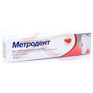 Изображение Метродент гель стоматологический 10мг + 0,5мг/г 20г клубничный Метродент гель стоматологический 10мг + 0,5мг/г 20г клубничный. Фото
