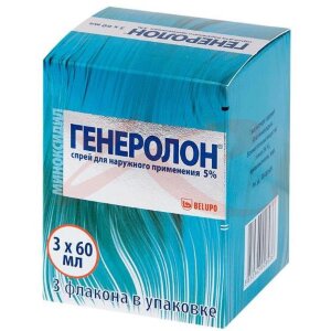Генеролон спрей для наружного применения 5% 60мл №3 /в комплекте с мерными насосами - 2 шт. и насадками для распыления - 2 шт./. Фото