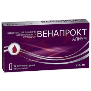 Венапрокт алиум суппозитории ректальные 250мг №10. Фото