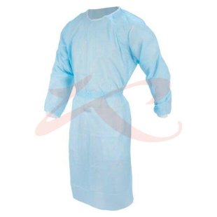 Гекса халат хирургический н/стер рукав-манж 25г/м2 р 52-54 140см голубой. Фото